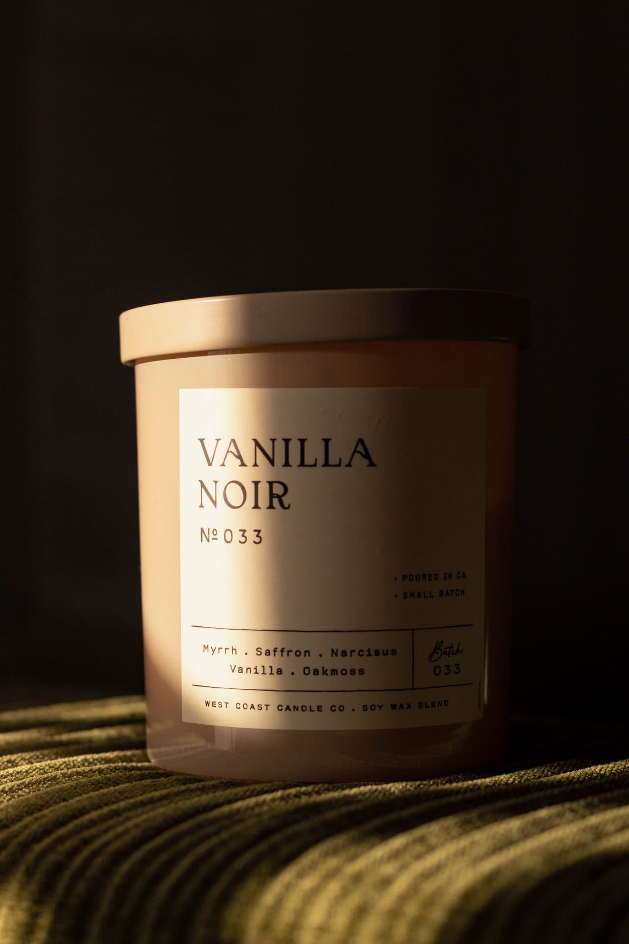 Fotografía de producto Vela Vanilla Noir