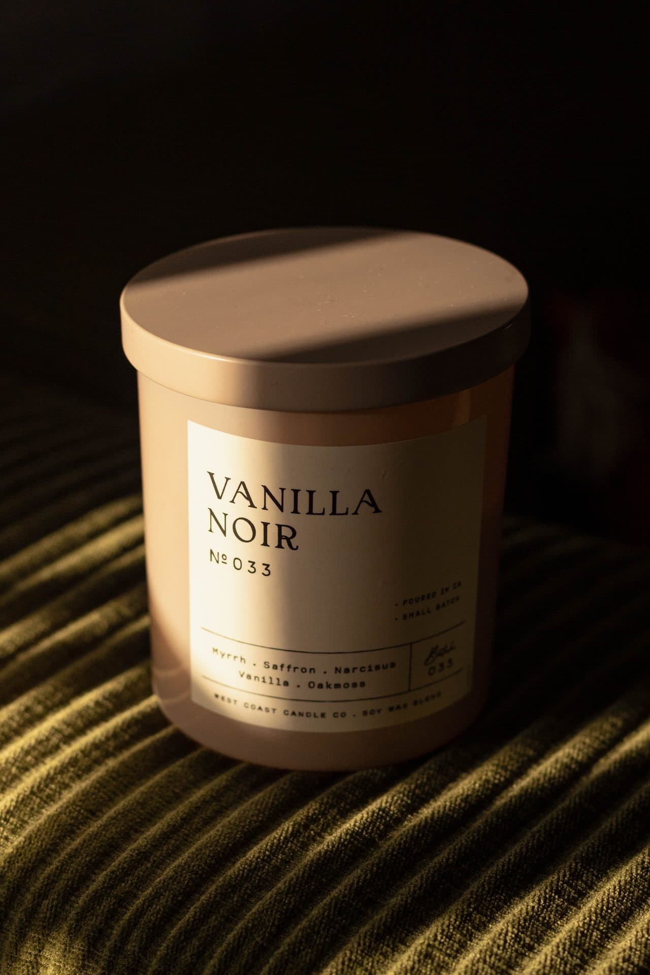 Fotografía de producto Vela Vanilla Noir