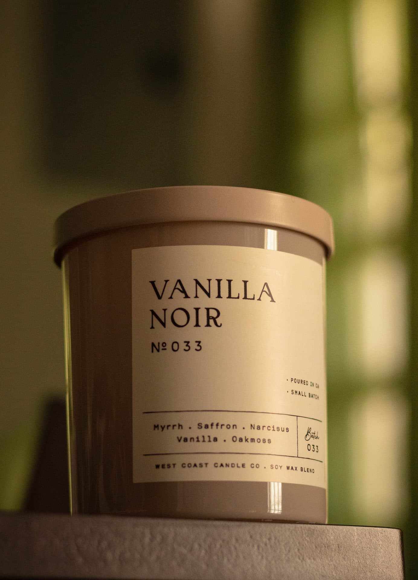 Fotografía de producto Vela Vanilla Noir